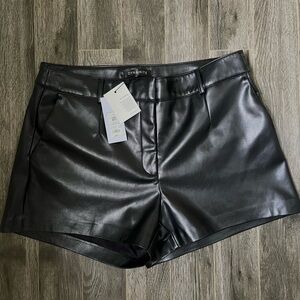 Dynamite Women's Black Leather Shorts